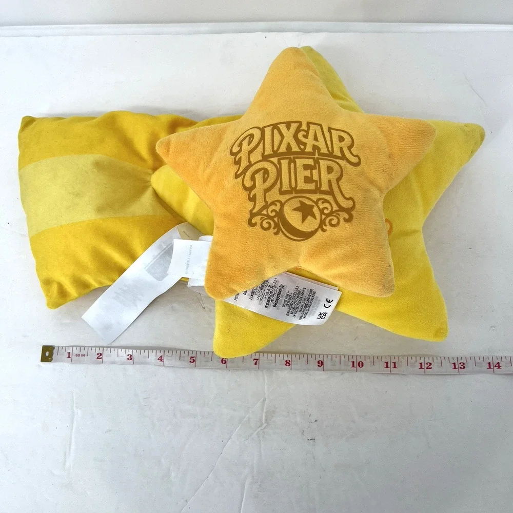 Disney Parks Pixar Pier La Luna Shooting Star Plush Lot of 2 Star Pillows